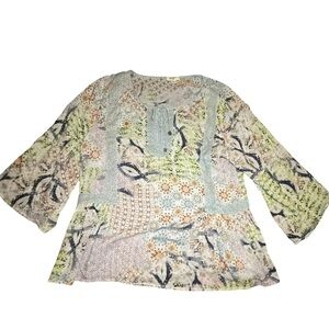 Women's Dylan Size S Sun-Kissed Floral Billowy Peasant Blouse